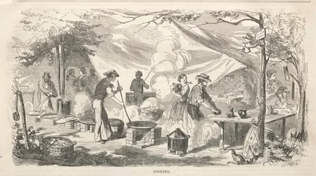 Kampbijeenkomstschetsen: Koken, 1858