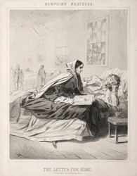 Campagneschetsen: De brief naar huis, 1863