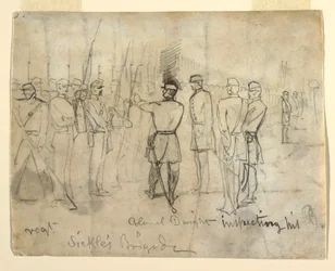 Tekening
Tekening, Kolonel William Dwight, Jr. Inspectie van zijn regiment, 1862