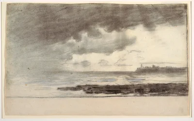 Tekening, Baai bij Cullercoats, Engeland, 1881
