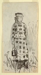 Tekening, Meisje met lunchemmer, 1879