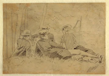 Tekening, Studie voor "The Fishing Party", ca. 1869