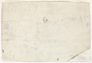 Figuur te paard en andere studies (verso)