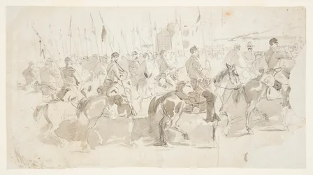 Het Zesde Cavalerie Regiment van Generaal McClellan, Inscheping in Alexandria voor Old Point Comfort