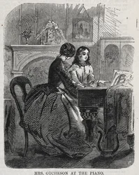 Mevrouw Otcheson aan de piano