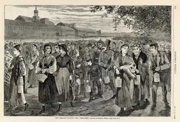 Het fabrieksleven in New England--"Bell-Time", uit Harper