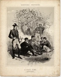 Tijdverdrijf: cavalerie rust, campagneschetsen