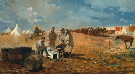Regenachtige dag in het kamp, 1871