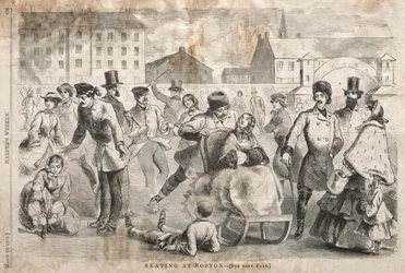 Schaatsen in Boston, 1859
