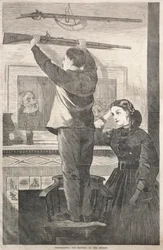 Thanksgiving Day - Het ophangen van het musket, 1865
