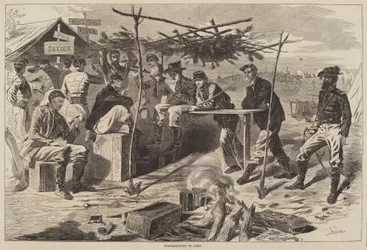 Thanksgiving in Kamp, gepubliceerd 1862