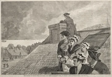 De Slag bij Bunker Hill - Het gevecht gadeslaan vanaf Copp