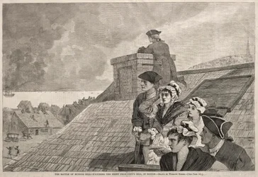 De Slag bij Bunker Hill - Het Gevecht Bekijken vanaf Copps Hill, in Boston