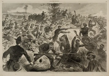 De oorlog voor de Unie 1862--Een bajonetaanval, uit Harper