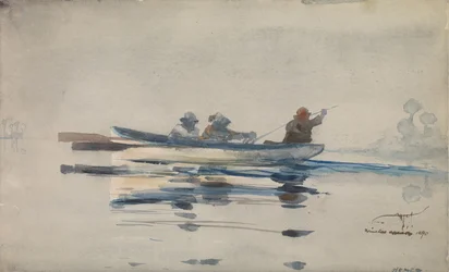 Drie mannen in een boot