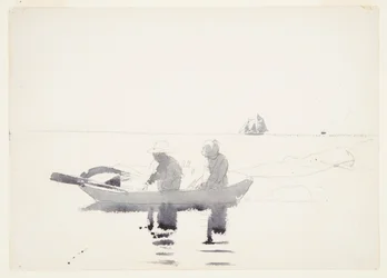 Twee Figuren in een Roeiboot