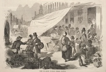 Uitzicht in South Market Street, Boston