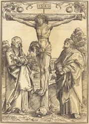 Christus aan het kruis met Maria en Johannes