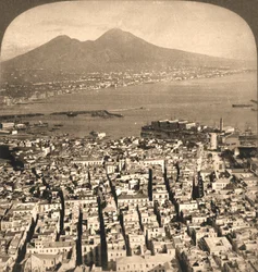 Napels, de baai en Vesuvius, Italië, 1897