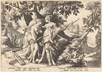 Jupiter in de gedaante van Diana verleidt Callisto