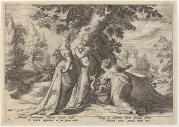 De dochters van Cecrops openen de kist die hen door Minerva is toevertrouwd