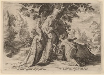 De dochters van Cecrops openen de kist die hen door Minerva is toevertrouwd