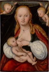 Madonna en kind met engelen