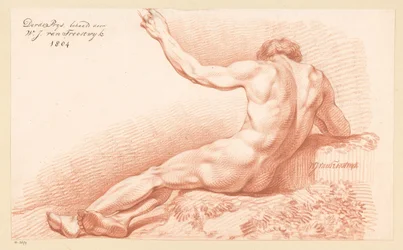 Zittend mannelijk naakt, op de rug gezien (3e prijs 1804)
