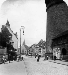 Stratenkaart, Neurenberg, Beieren, Duitsland, ca. 1900s