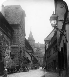 De Tiergartnertor, Neurenberg, Duitsland, ca. 1900s