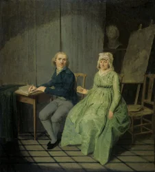 Een schilder met zijn vrouw