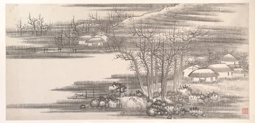 Landschappen van de Twaalf Maanden, ca. 1685 (album van twaalf schilderijbladen; inkt op papier)