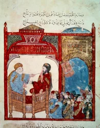 De zwervende navigator Abu-Zayd (Abu Zayd, Abu Zayd) Miniatuur uit de 