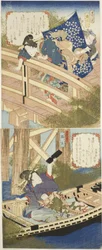 Huang Shigong (Kosekiho) en Zhang Liang (Choryo), uit "Een Set van Twee over de Staten van Han en Chu (Kanso niban no uchi)"
