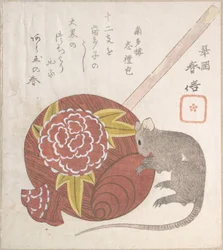 Hamer van Daikoku, een van de goden van het geluk, en een rat