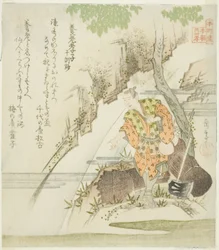 De Filiale Zoon van Yoro uit de Tien Morele Lessen (Yoro koshi, Jikkinsho), uit de serie "Vierentwintig Japanse Voorbeelden van Filiale Vroomheid voor de Honcho Cirkel (Honchoren Honcho nijushiko)"
