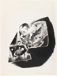Baby en speelgoedkoe