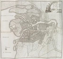Kaart van Sint-Petersburg, 1790