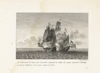 Jan Bart verovert een Hollands fregat bij Texel, 1675