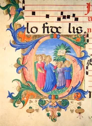 Missaal 515 f.144v Geïllustreerde initiaal 