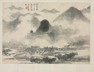 Landschapsalbum in verschillende stijlen: Landschap naar Mi Fei, 1684