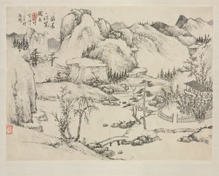 Landschapsalbum in verschillende stijlen: Landschap van Mt. Changbai naar Huang Gongwang