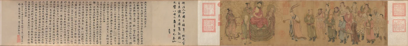 Barbaarse royalty aanbidden de Boeddha, 900s
