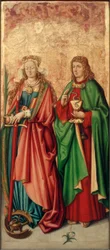 Zürcher Veilchenmeister, Heilige Catharina en Johannes Evangelist