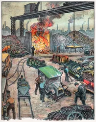 Een auto-ontlading in de VS, 1924 (illustratie)