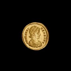 Oude Constantinopel munt met afbeelding van Arcadius, 383-408 AD
