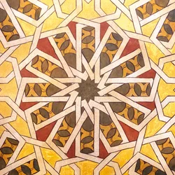 Arabisch stijl geometrisch ontwerp. La Rabida klooster, 2020 (foto)