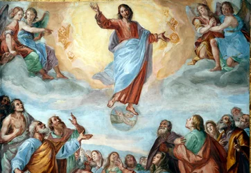 Hemelvaart van Christus. De Basiliek della Santissima Annunziata del Vastato. Genua. Italië.