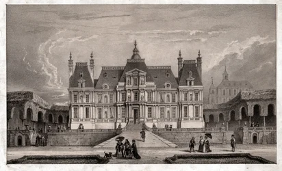Kasteel van Maison Lafitte, circa 1850 (gravure)