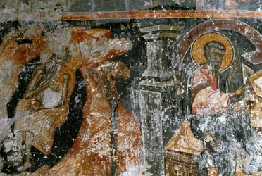 Fresco in Odigitrias klooster, Kreta, Griekenland